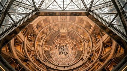 Obraz premium Grand interior rotunda architecture with historic natural light