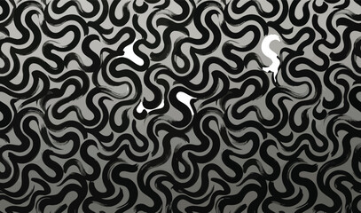 Fototapeta premium Black and white abstract background, wavy lines pattern, gradient design, modern texture