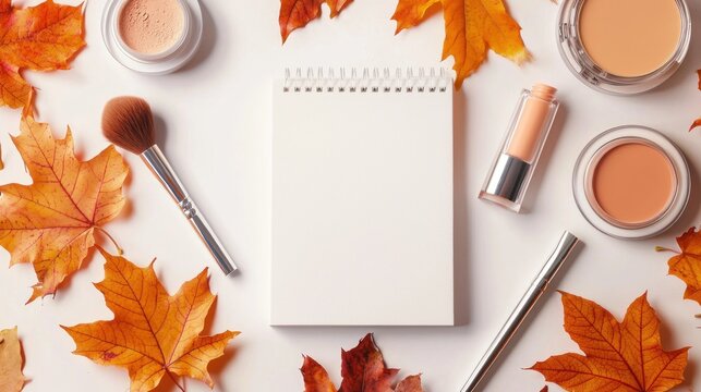 Autumn makeup flatlay