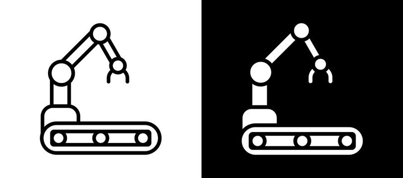 Machine Icon Set In Black And White Filled Style Collection