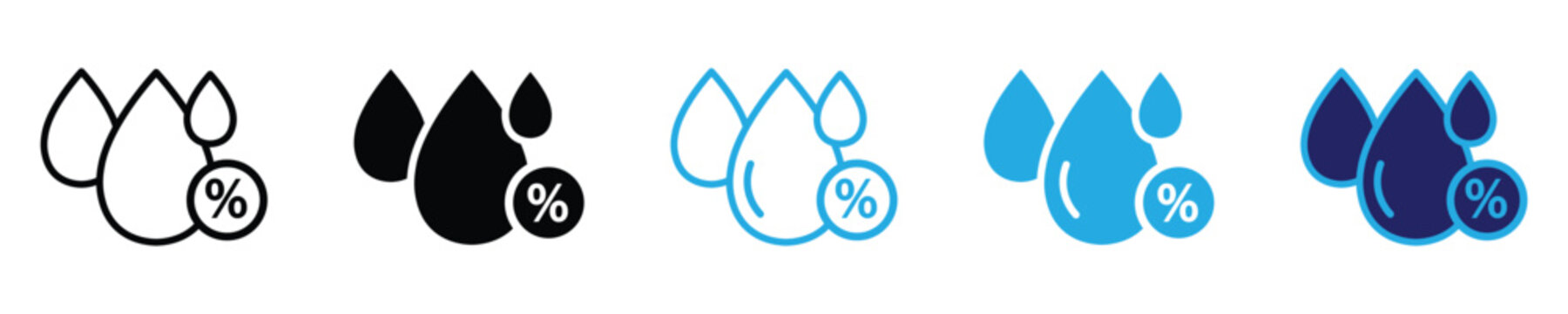 Humidity Percentage Icon with Water Droplet Design. Vector illustration.