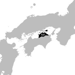Fototapeta premium イラスト素材日本地図：香川県,四国地方,瀬戸内海,都道府県