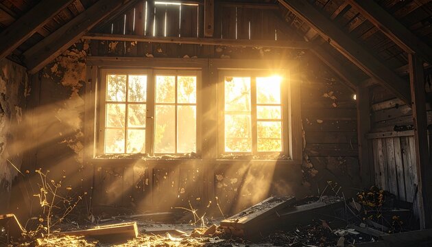 Abandoned Cabin with Rodent Infestation and Hantavirus Exposure Risk. Dangerous rural environment showing unsanitary conditions linked to airborne hantavirus contamination hazards.
