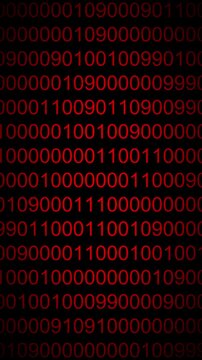 Digital numbers codes moving in cyberspace - Technology background. Binary code matrix array background, empty copy space area for logo or text design. Shiny numbers of 1 and 0 animated