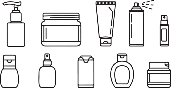 Set of simple daily household objects icons vector Vector