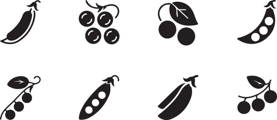 Fototapeta premium Peas icon Set or logo isolated sign symbol vector illustration - high quality black style vector icons. logo Vector Black silhouettes