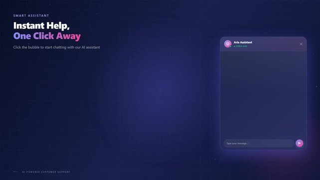 Smart artificial intelligence customer support chat widget interface