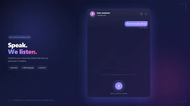 Artificial intelligence voice recognition and speech to text interface