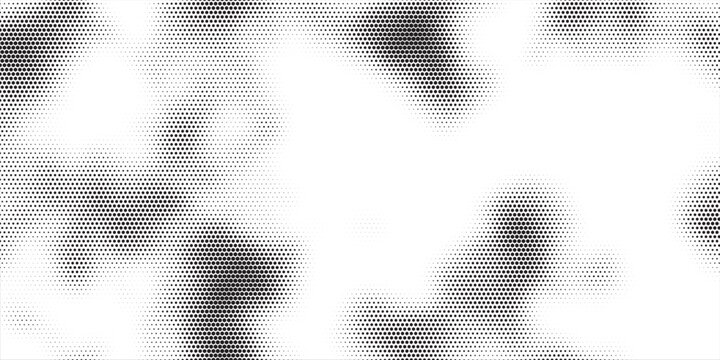 Futuristic digital data distortion screen featuring repeating hexagonal dots for vector art