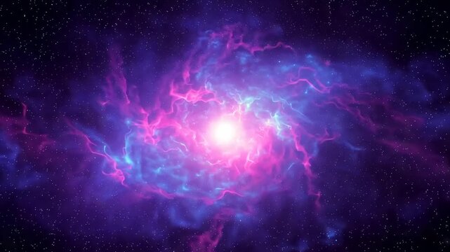 Vibrant nebula explosion in outer space with purple and pink hues