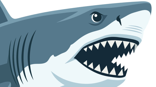 Aggressive Shark Close-up with Sharp Teeth and Open Mouth