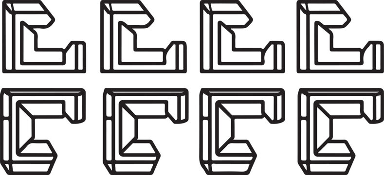 Line art set of bar stools in black and white Vector
