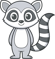Fototapeta premium Cute Raccoon Cartoon Character Vector Illustration for Kids