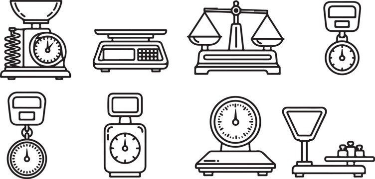Vector icons of vintage kitchen appliances and tools set Vector