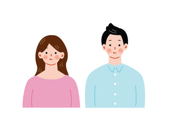 Obraz premium シンプルな夫婦のイラスト