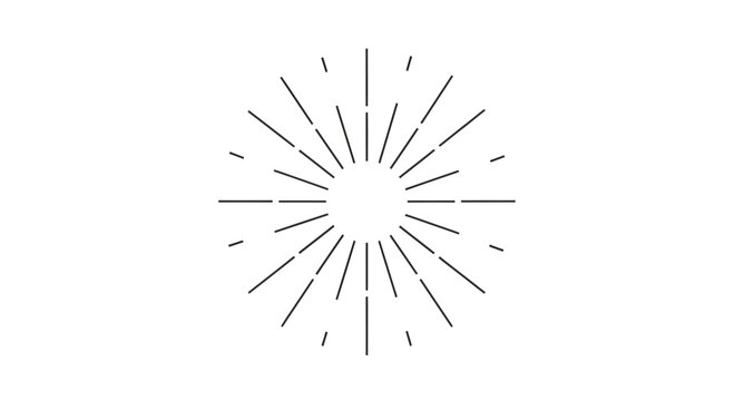 Black and white burst design element.