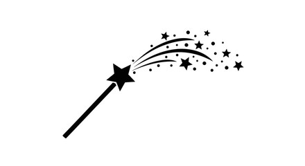 Black magic wand with stars. © Joko santoso