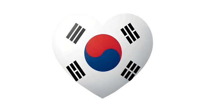 South Korea Flag Heart PNG &mdash; Ikon Hati Bendera Korea Selatan PNG