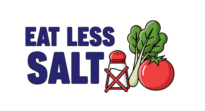 Eat Less Salt Healthy Diet Campaign Vector Illustration
