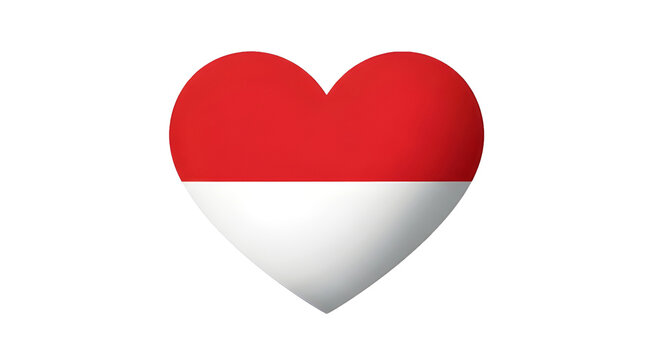 Indonesia Flag Heart PNG &mdash; Ikon Hati Bendera Indonesia PNG