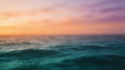 Obraz premium Ocean sunset orange teal sea waves sky dramatic nature landscape