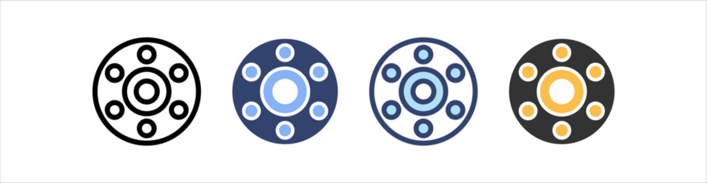 Bearing Icon Set Multiple Style Collection