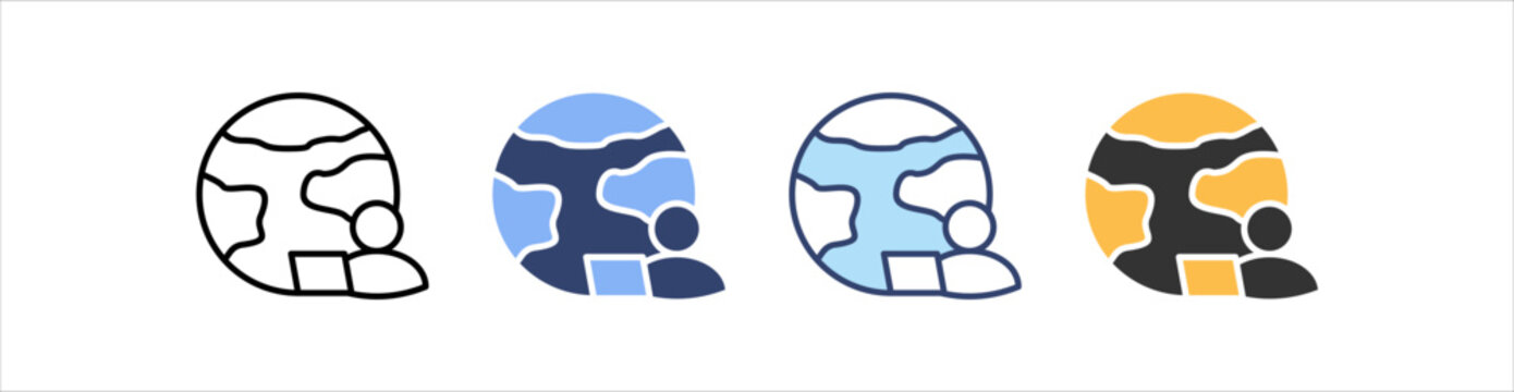 Remote Worker Icon Set Multiple Style Collection