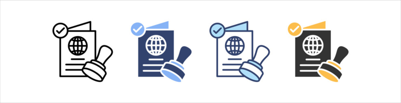 Stamp Icon Set Multiple Style Collection