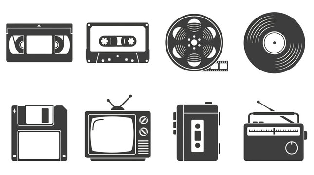 Retro media and music devices.