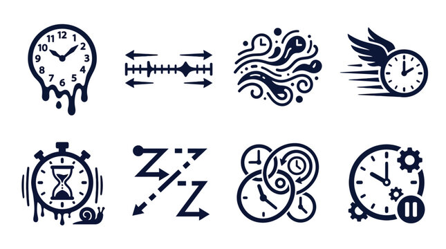 Clocks and Time Icons Set.
