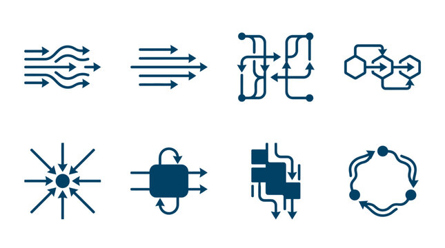 Various Technical Blueprint Line Icons.