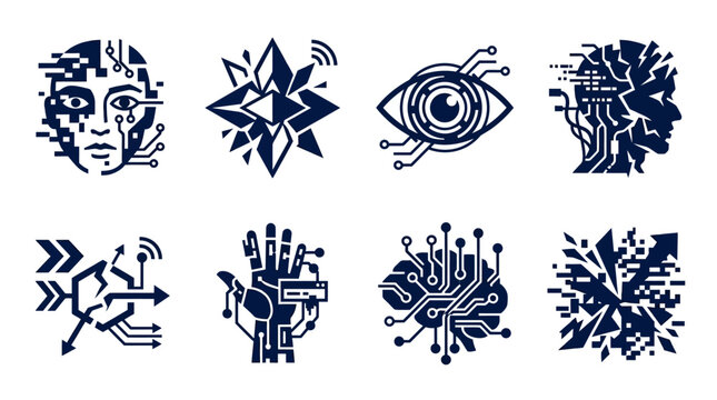Geometric shapes and abstract designs.