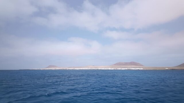 La Graciosa island seen from boat in Lanzarote