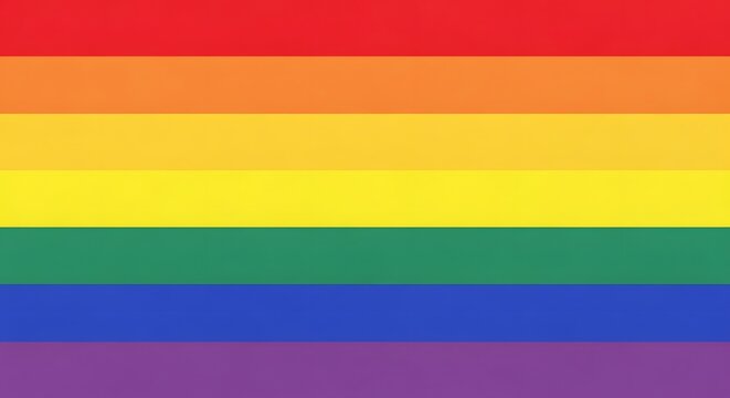 Vibrant Rainbow Flag with Horizontal Stripes Representing LGBTQ Pride and Diversity.