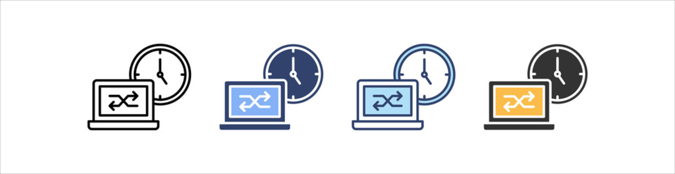 Flexible Time Icon Set Multiple Style Collection