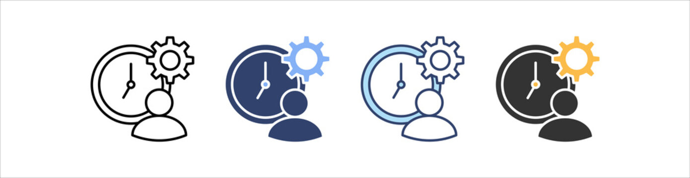 Time Management Icon Set Multiple Style Collection