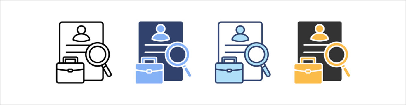 Job Description Icon Set Multiple Style Collection