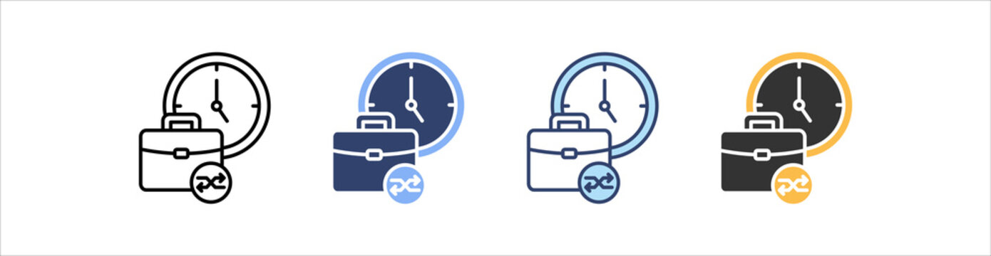 Flexibility Job Icon Set Multiple Style Collection