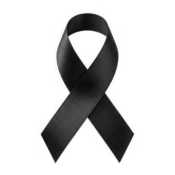Black awareness ribbon sign for mourning and support