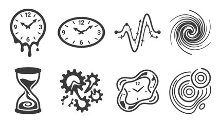 Fototapeta premium Time and motion abstract symbols.