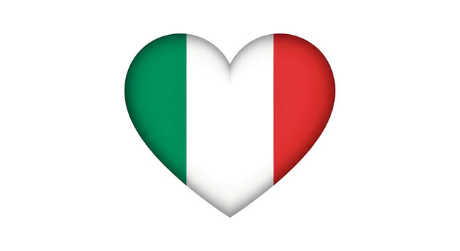 Italy Flag Heart PNG &mdash; Ikon Hati Bendera Italia PNG