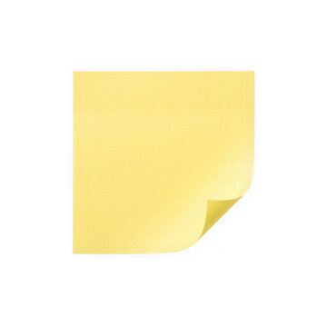 Single yellow sticky note with a curled corner