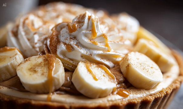 Banoffee pie with banana and caramel