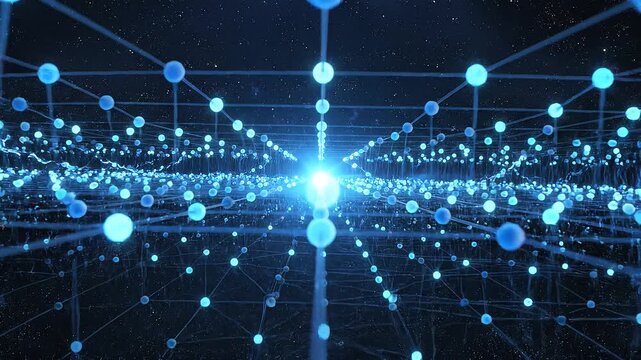 Abstract Neural Network Visualization AI Data Connection Motion Background