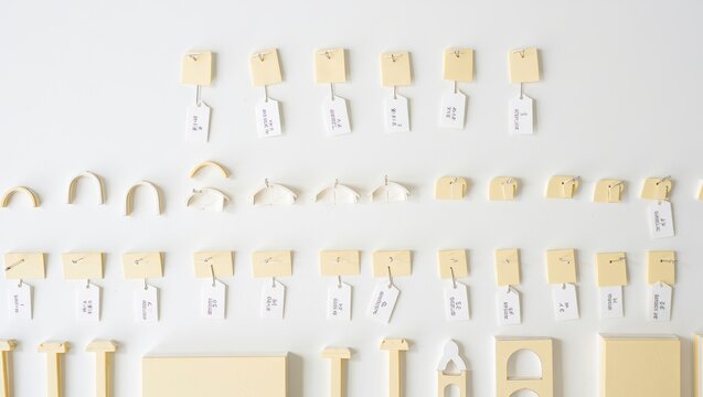 Architectural Study with Paper Models and Tags