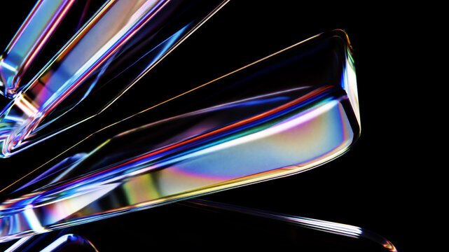 Elegant minimalist glass plates with light dispersion and thin film effect
