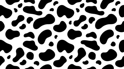 Fototapeta premium Black and white cow spots pattern.