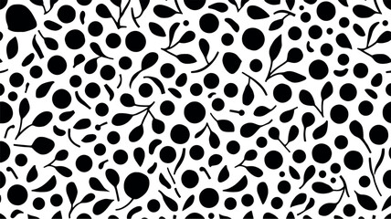 Abstract Halftone Leopard Skin Pattern Seamless Black and White Geometric Background © RASNA