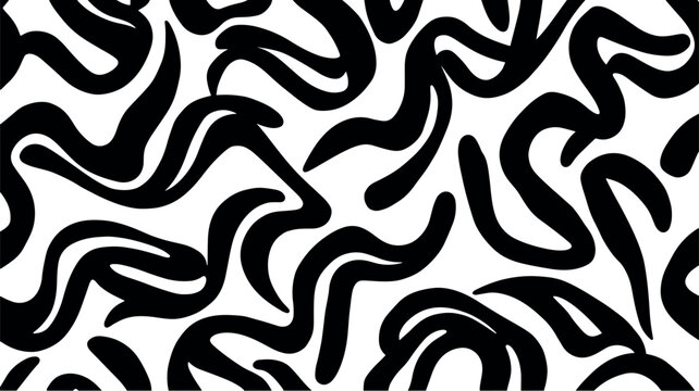 Abstract Halftone Cow Hide Print Pattern Seamless Black and White Geometric Background