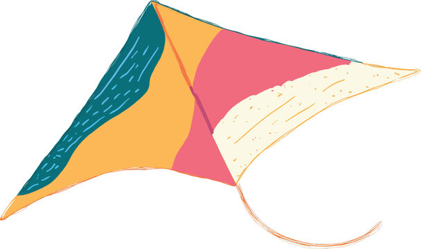 Colorful kite with abstract pattern flying